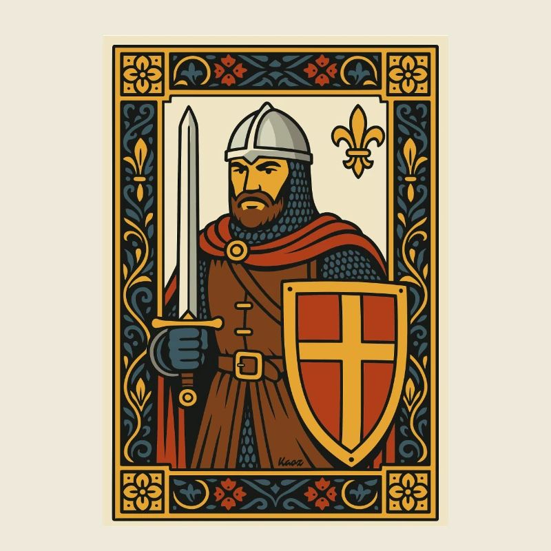 Emblème de tuile de chevalier médiéval