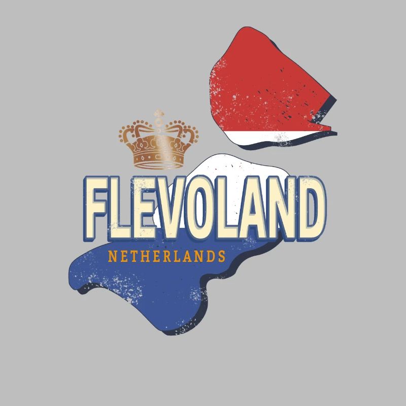 Flevoland Netherlands Retro Map Holland