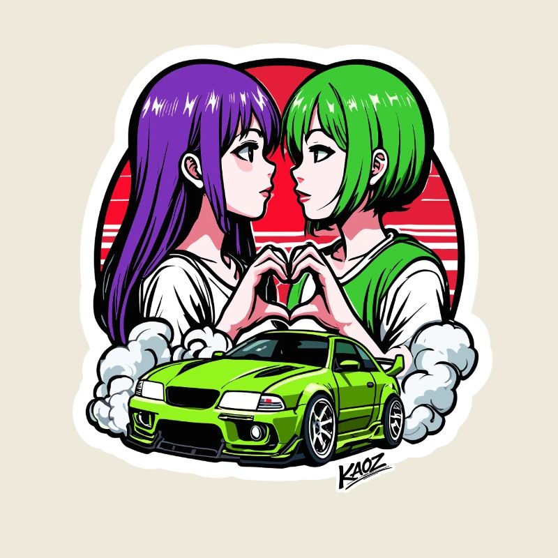 Duo néon : Heart Car Drift