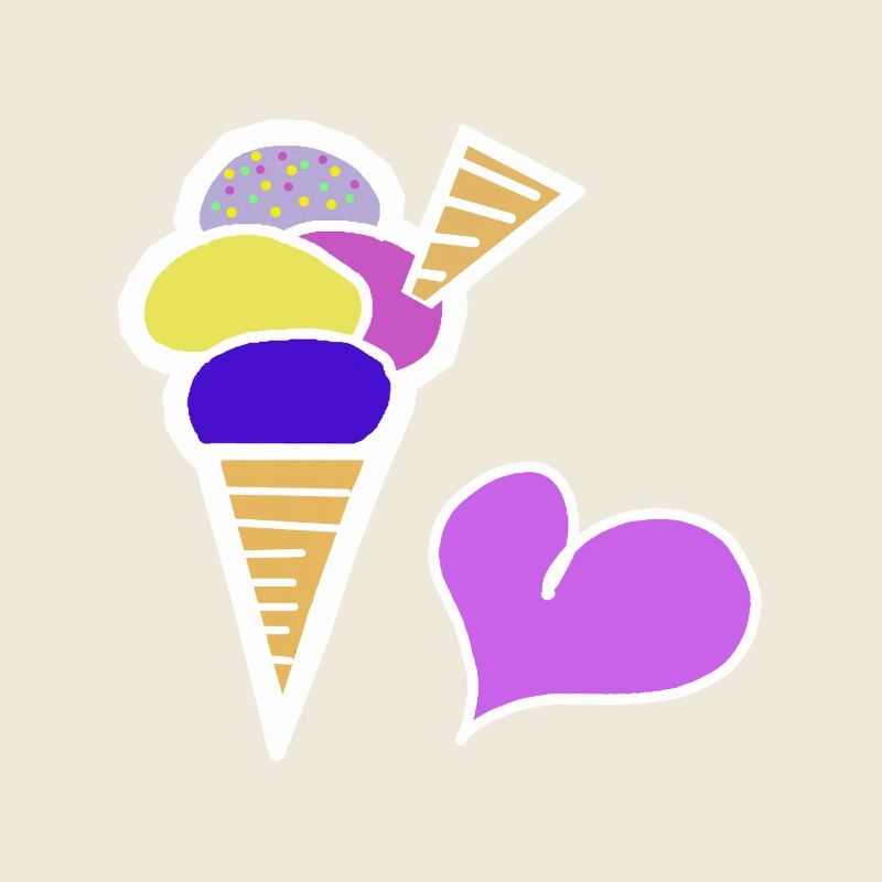 Eiscreme Eis  Eiswaffel Kinder Retro 60er