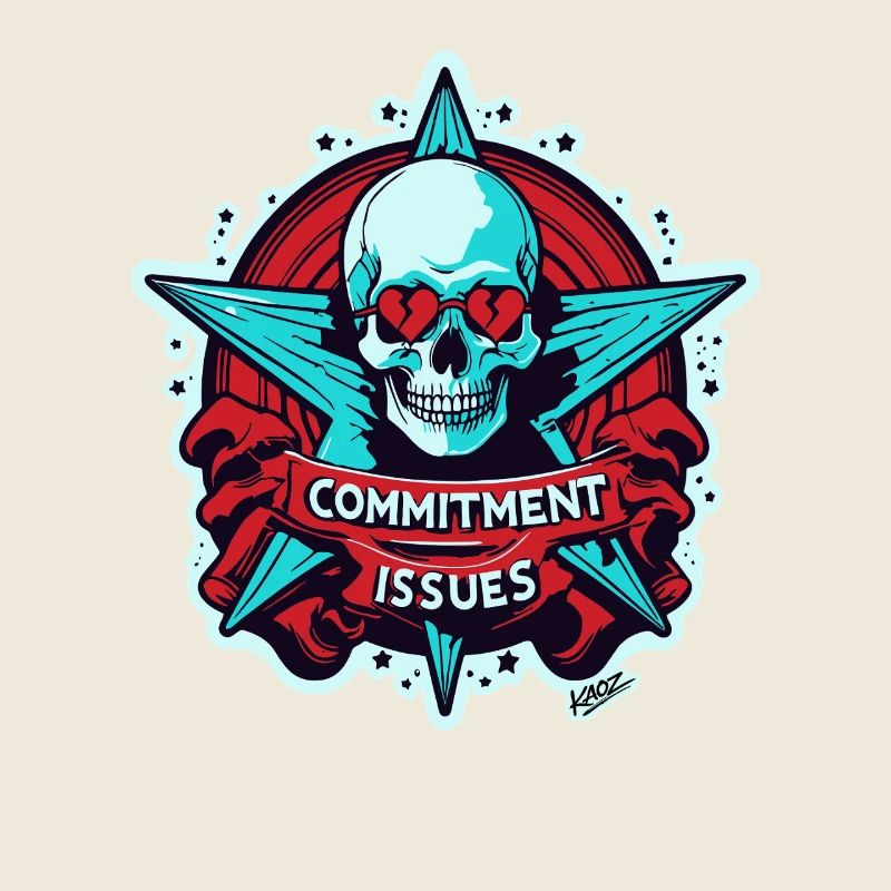 Commitment Issues Skull Badge