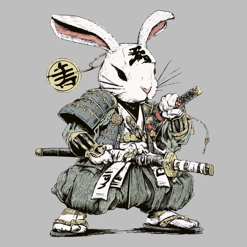 Rabbit Samurai Warrior with Katana