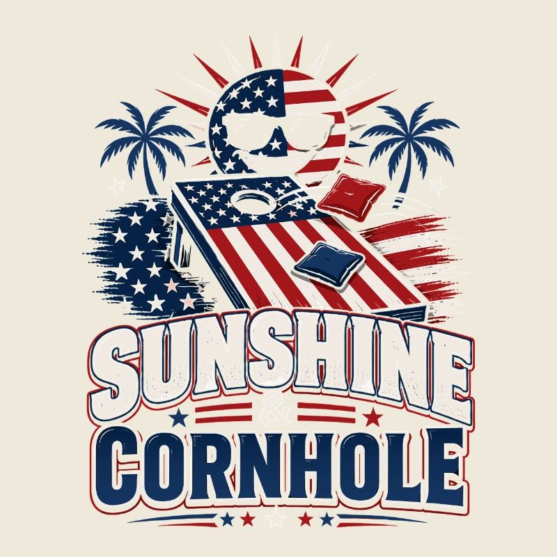 Sunshine Cornhole USA Flag