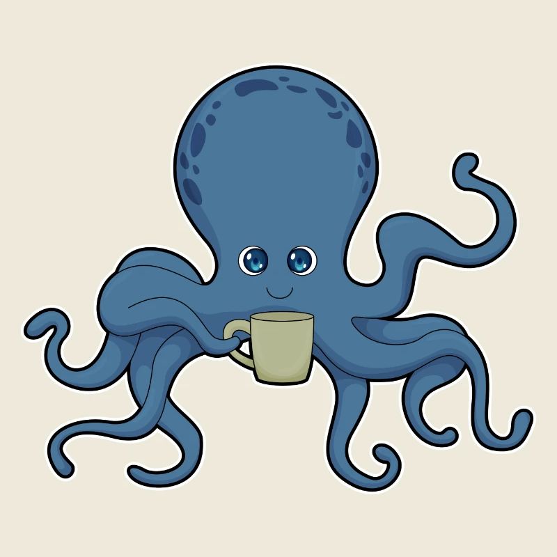 Krake Kaffee Becher