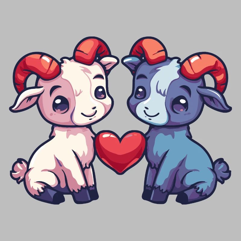 Bergziege Comic Paar Liebe