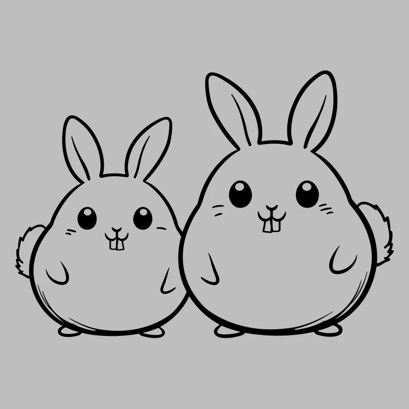Famille de lapins de Pâques