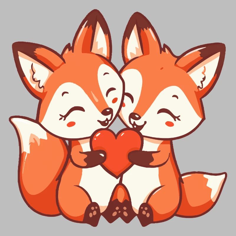 Fox Comic Couple Amour