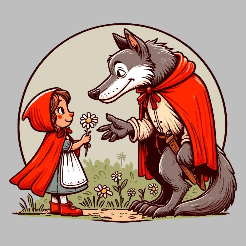 Rotkäppchen Märchen Wolf Niedlich Märchenfigur