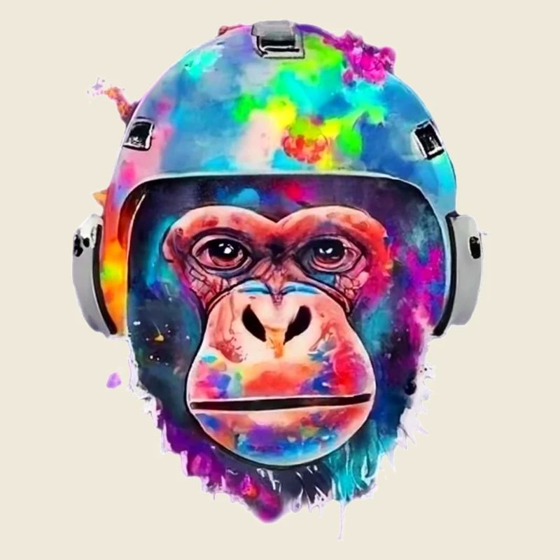 Singe avec un casque spatial