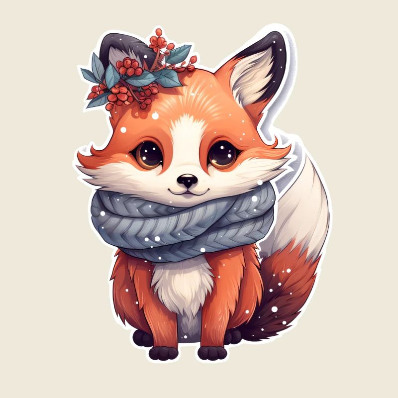 cute fox wintry