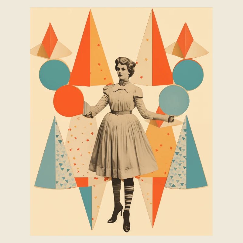 Collage de papier de dame de cirque