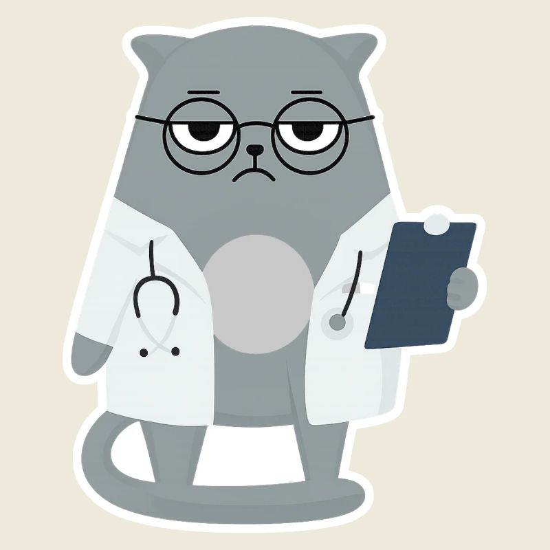 Cat Grumpy Arzt - Katze