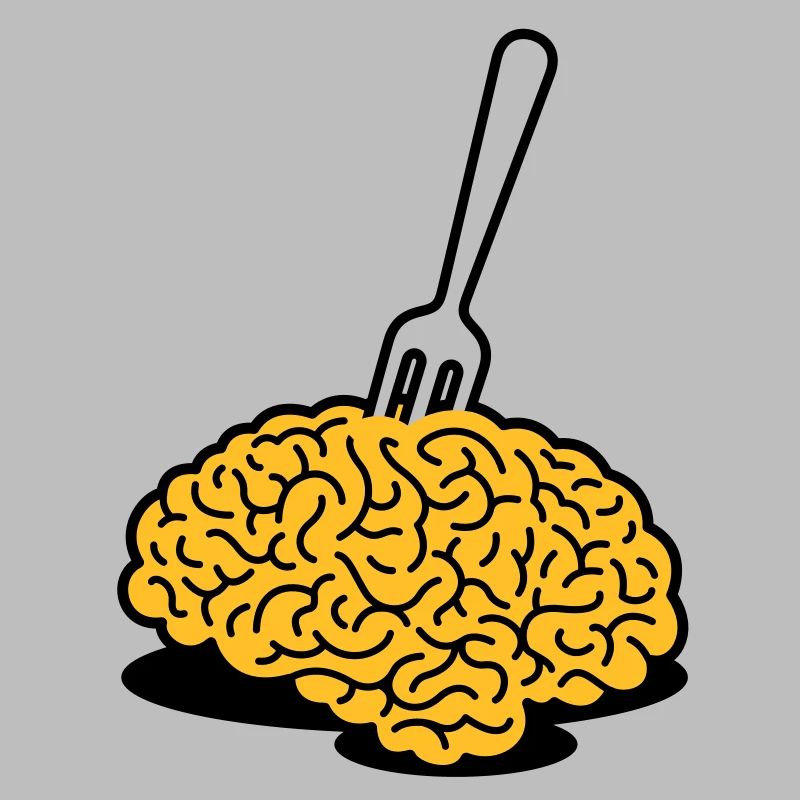 A brain with a fork