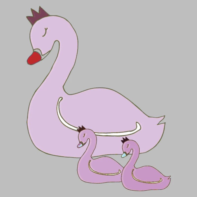schwan mutter und kinder