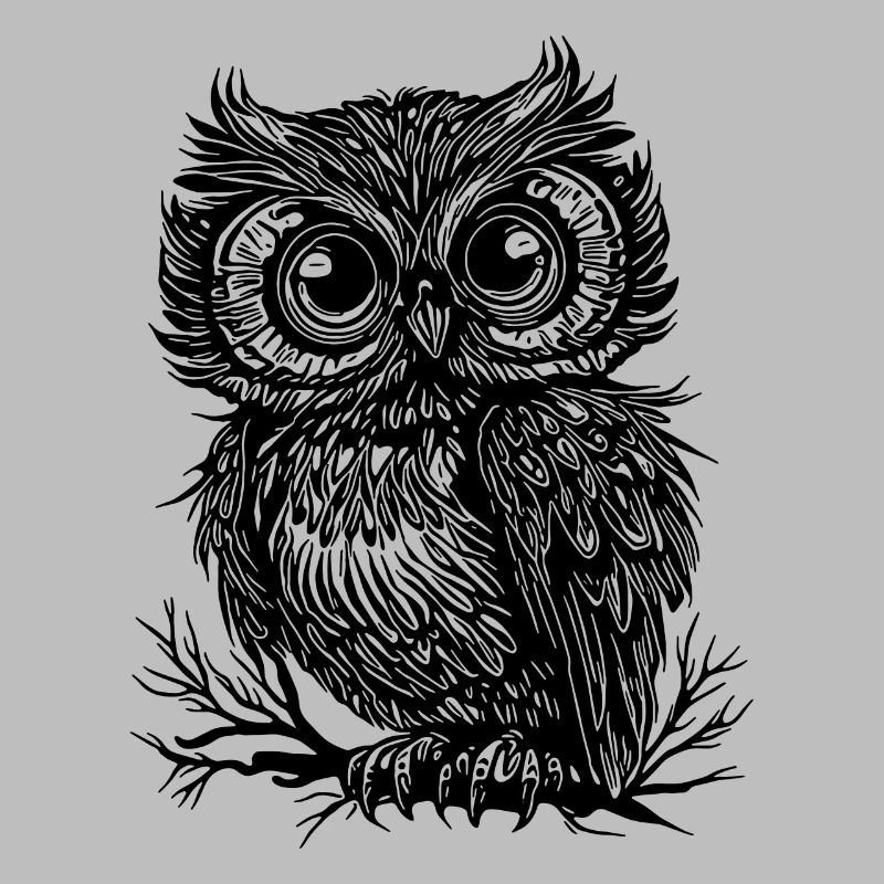 Große Augen Wald Eule auf einem Ast