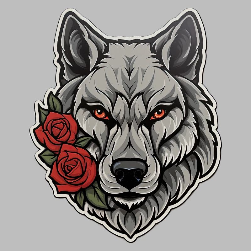 Gothic Wolf Wildlife Illustration