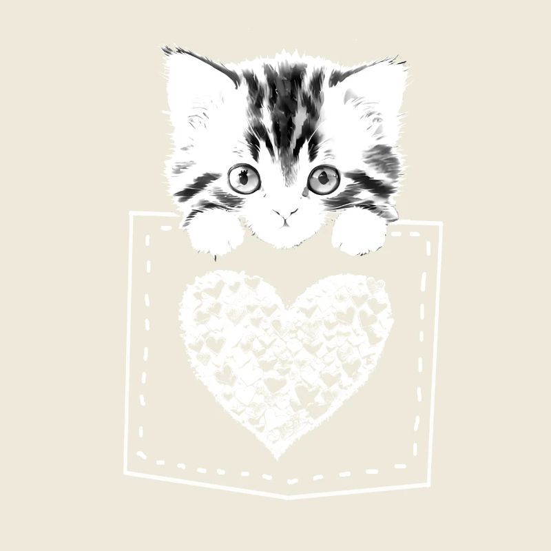 Chaton en coeur de chat de poche