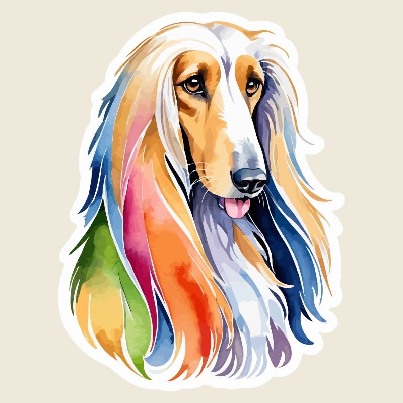Lévrier afghan aquarelle