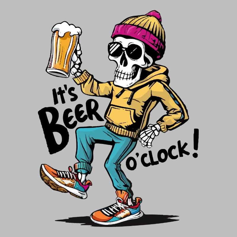 It's beer o'clock Funny Skeleton