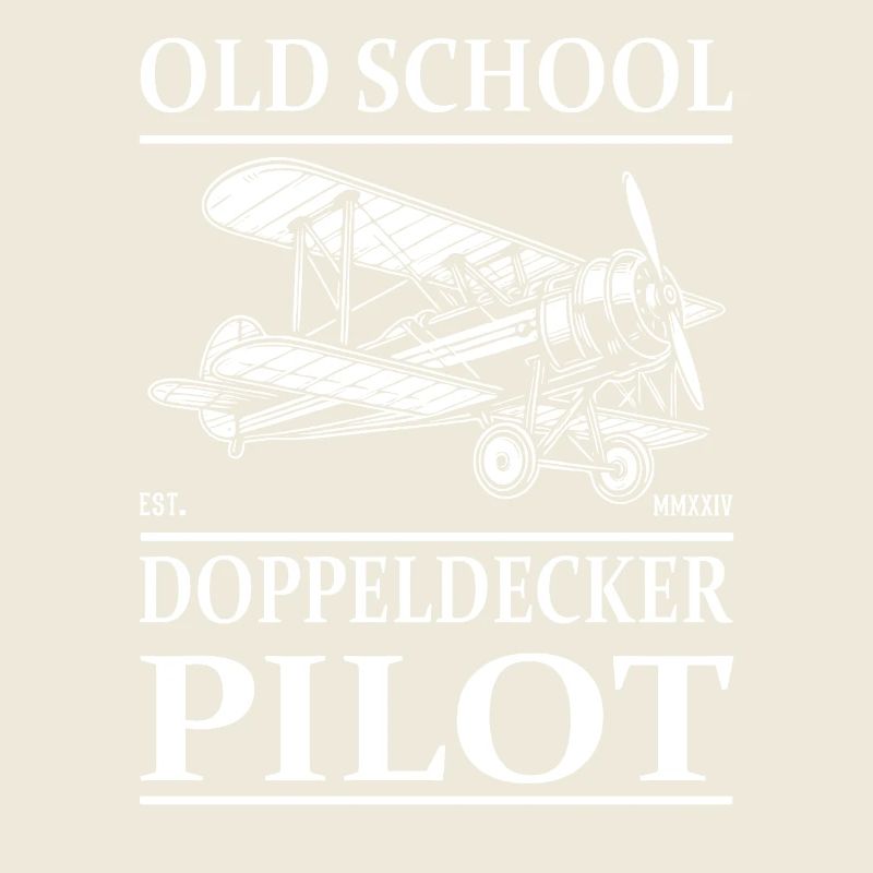 Oldschool Doppeldecker Oldtimer Flieger Desgin
