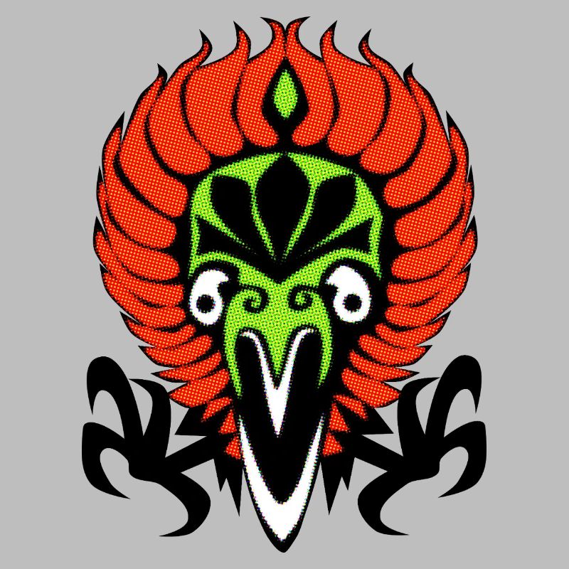 Feuervogel illustration magic jungle ancient style