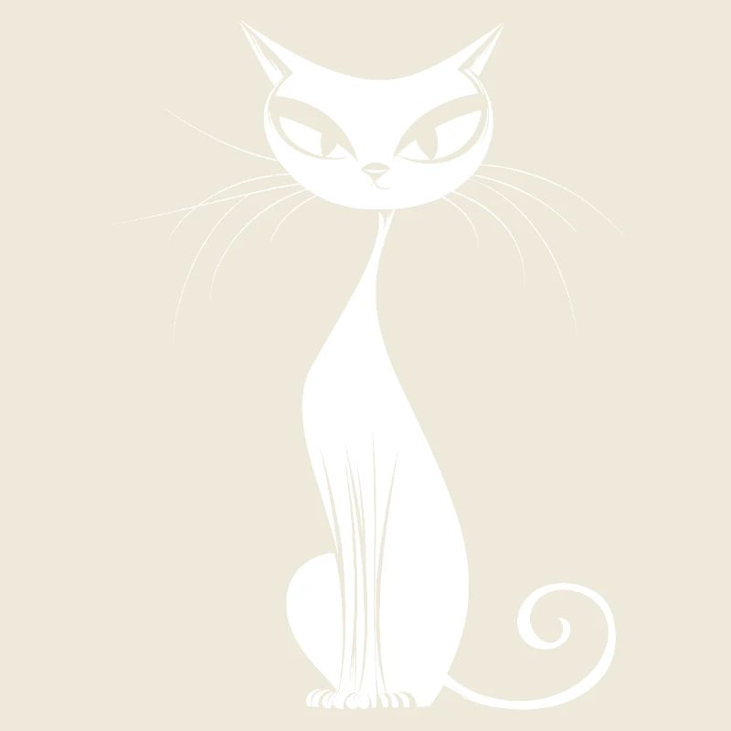 Chat blanc élégant