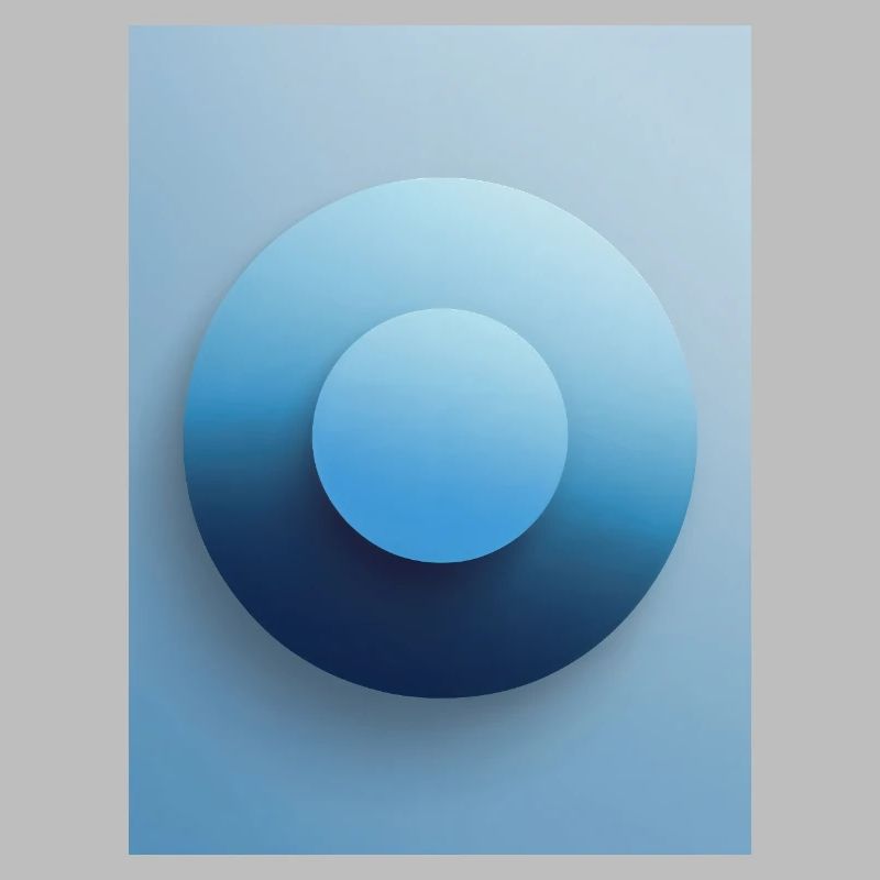 Blue Focus - Abstract 3D Circle, Blue, Gradient
