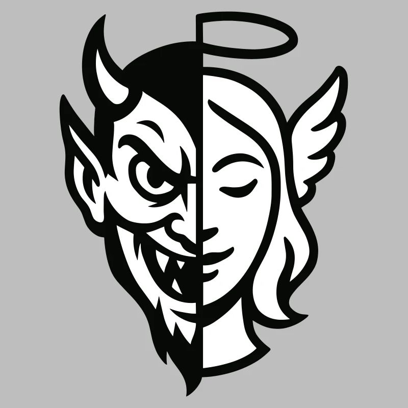 Split Face Dämon Engel