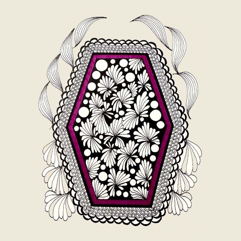 Flower frame in magenta frame