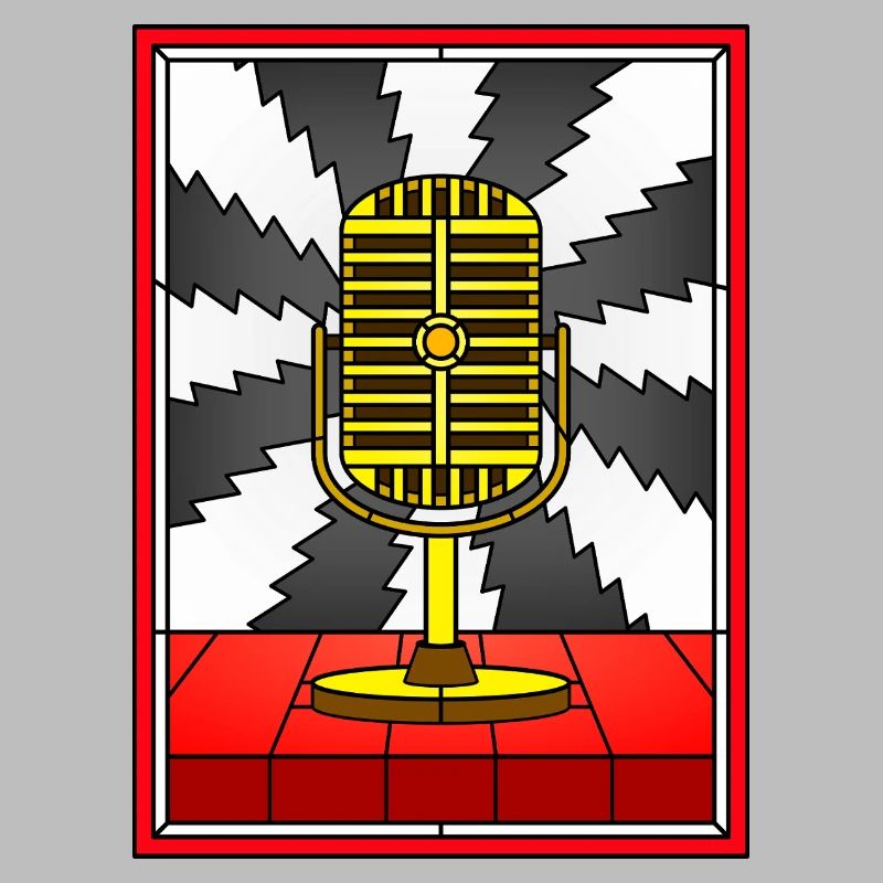 Conception vintage de vitrail de microphone