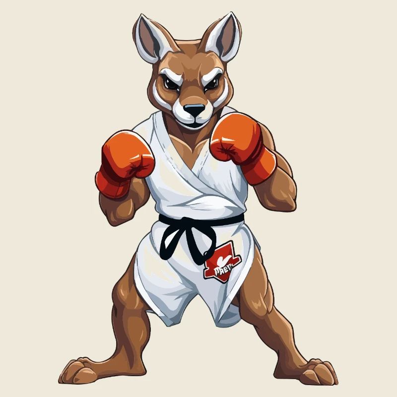 Combattant kangourou en karaté