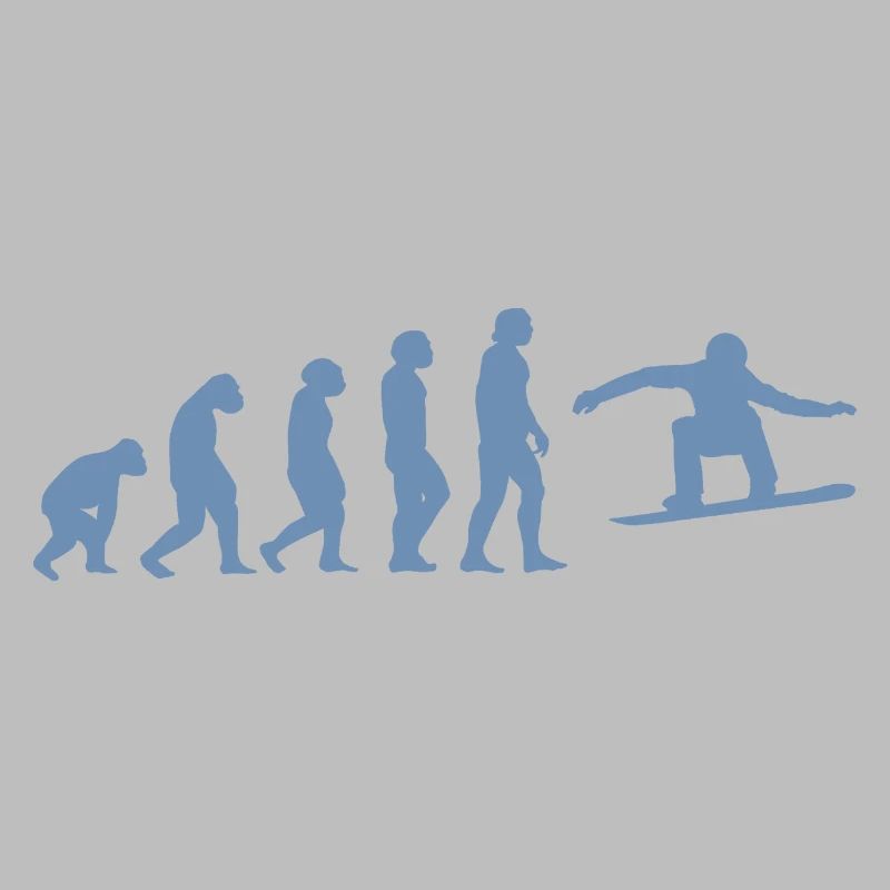 Snowboarder Evolution Silhouette Minimalist