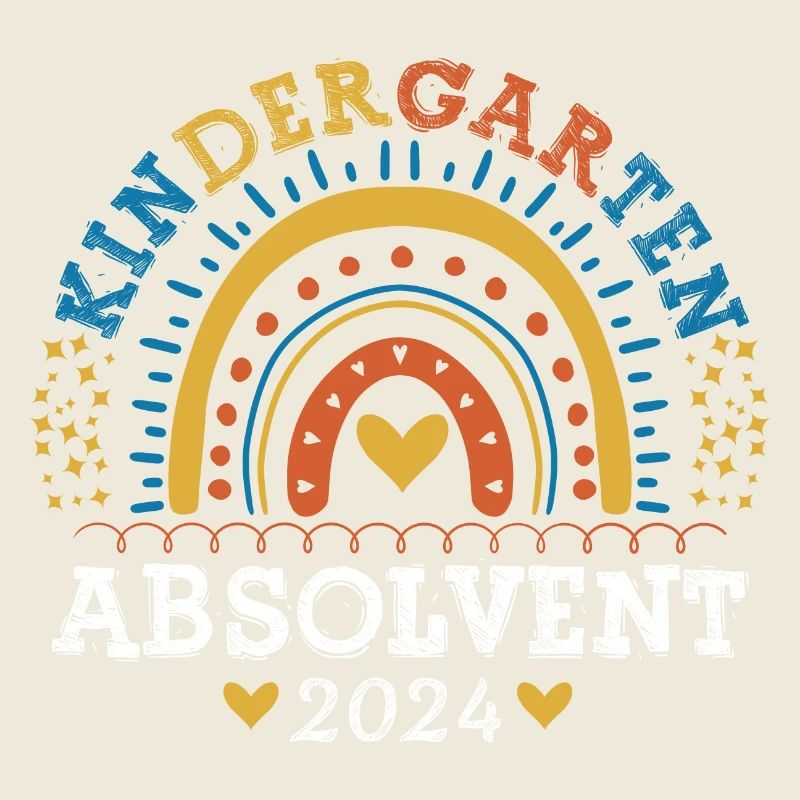 Kindergarten Absolvent 2024 Regenbogen Einschulung