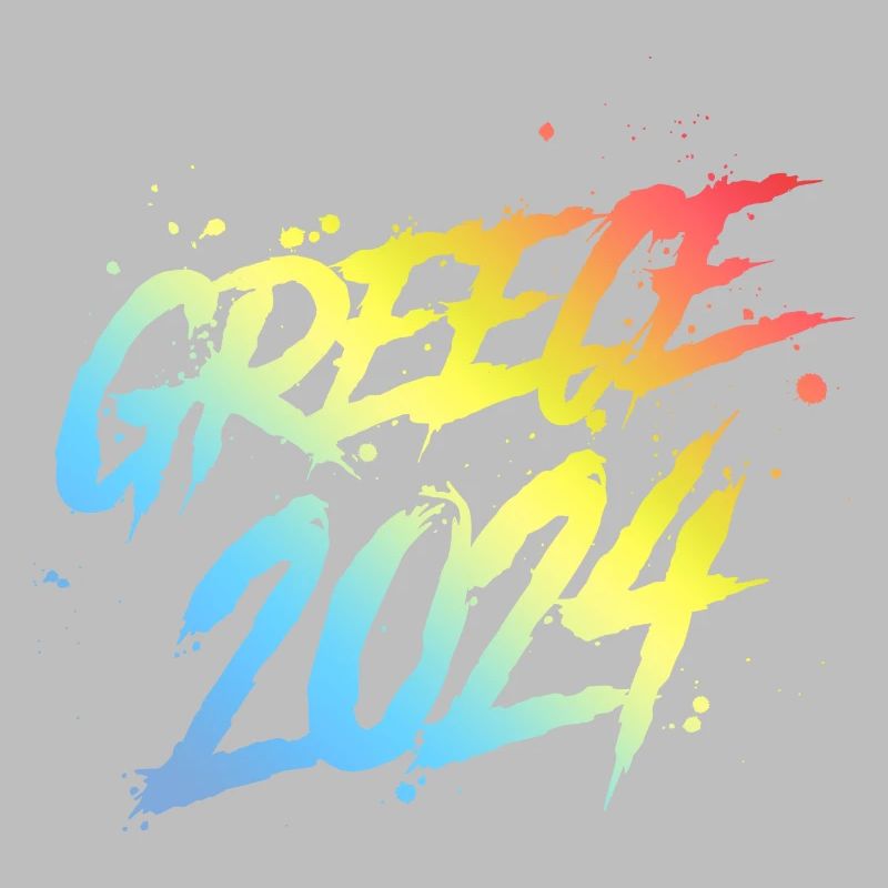 Grèce 2024 Équipe de vacances colorée