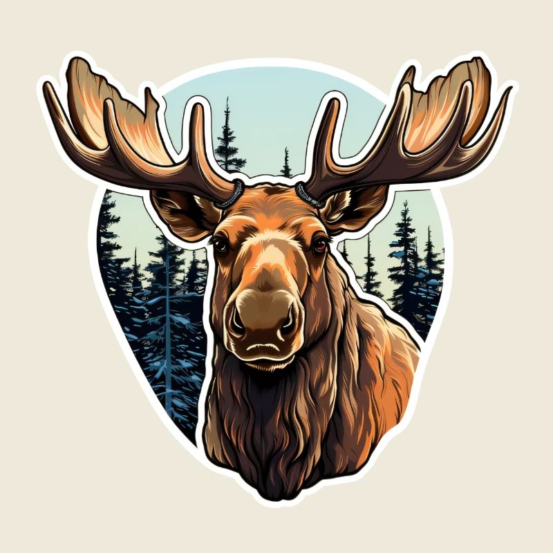 Orignal devant une forêt