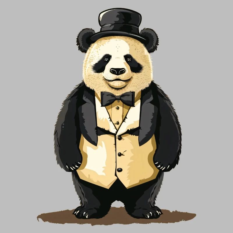 Panda mignon en queue de pie
