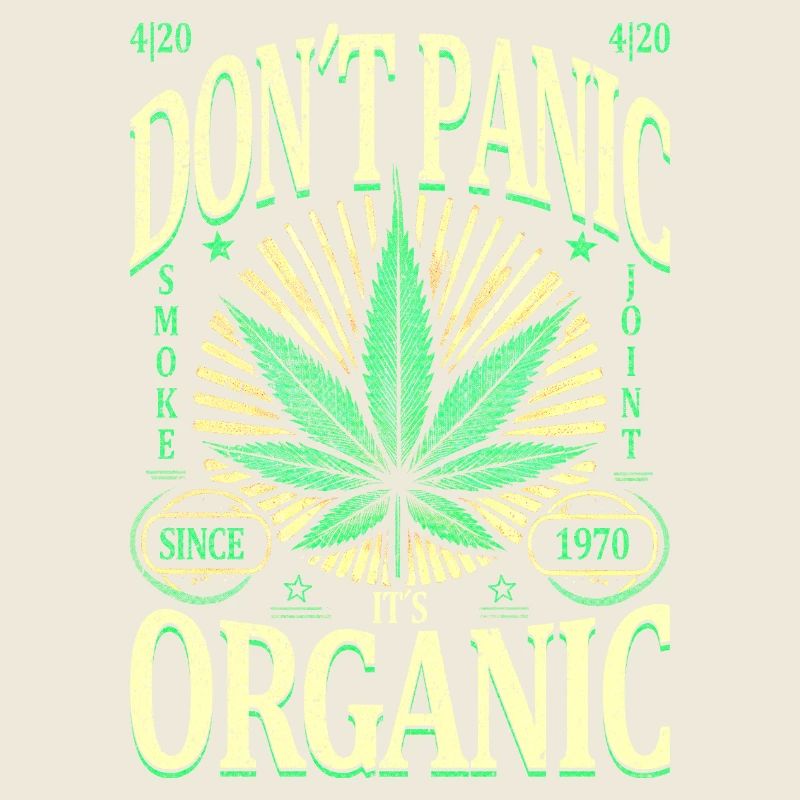 Pas de panique, c’est bio Retro Cannabis Leaf 1970