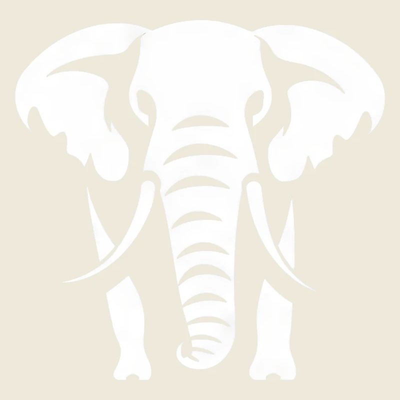 Logo blanc Silhouette d’éléphant