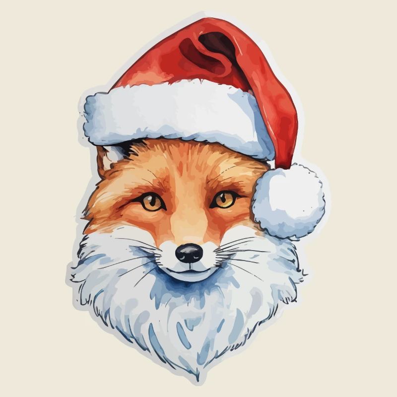 Fuchs Weihnachten Wasserfarben