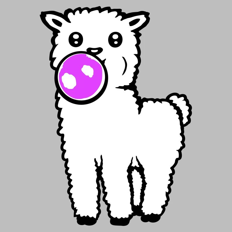 Lama Chewing-gum Debout Corps entier Devant mignon Cool