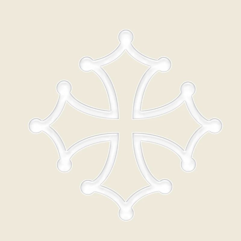 croix occitane 3D blanche