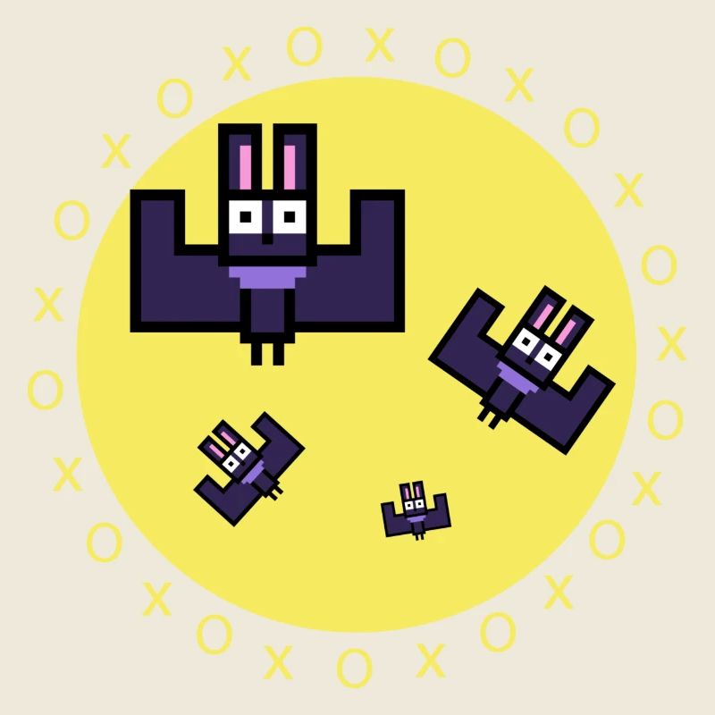 Fledermäuse mit Mond