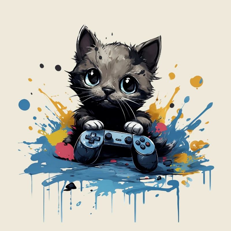 Design de jeu de chat mignon