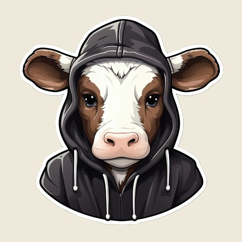 Coole Kuh in Freizeitkleidung