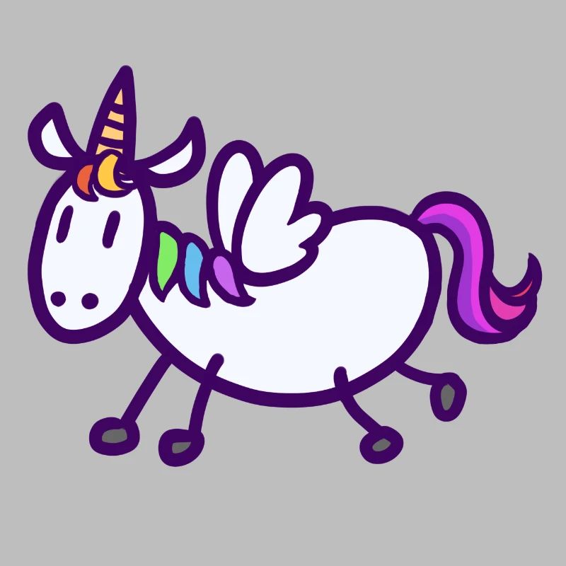 Buntes, fliegendes Einhorn