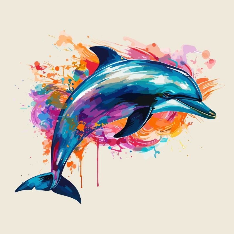 Dauphin dans la mer colorée