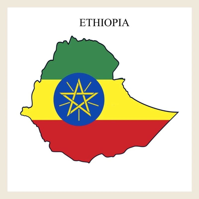 Ethiopia Flag, Map