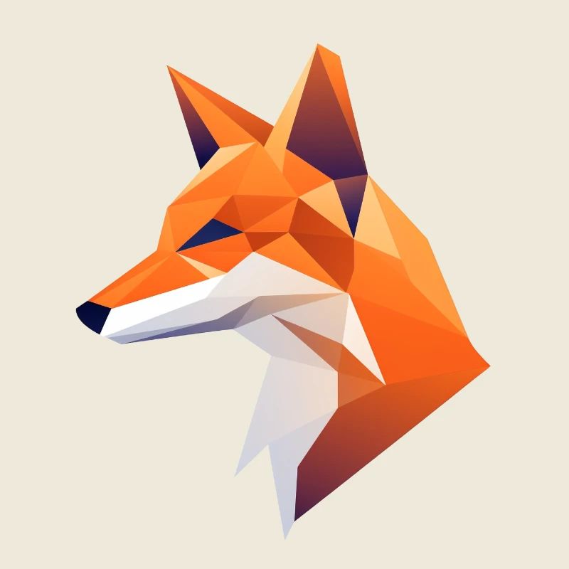 Fuchs Kopf Low Poly Logo Design