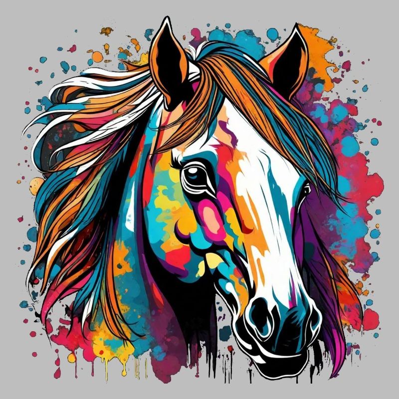 digital art Pferde Kopf Kunst Graffiti