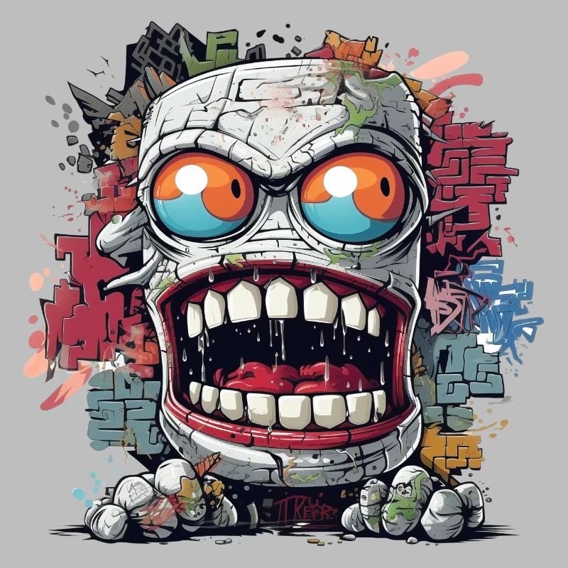 Monstre de graffiti dans la conception d’art de rue urbain
